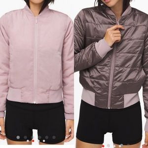 Lululemon non stop reversible bomber jacket mauve purple size 4